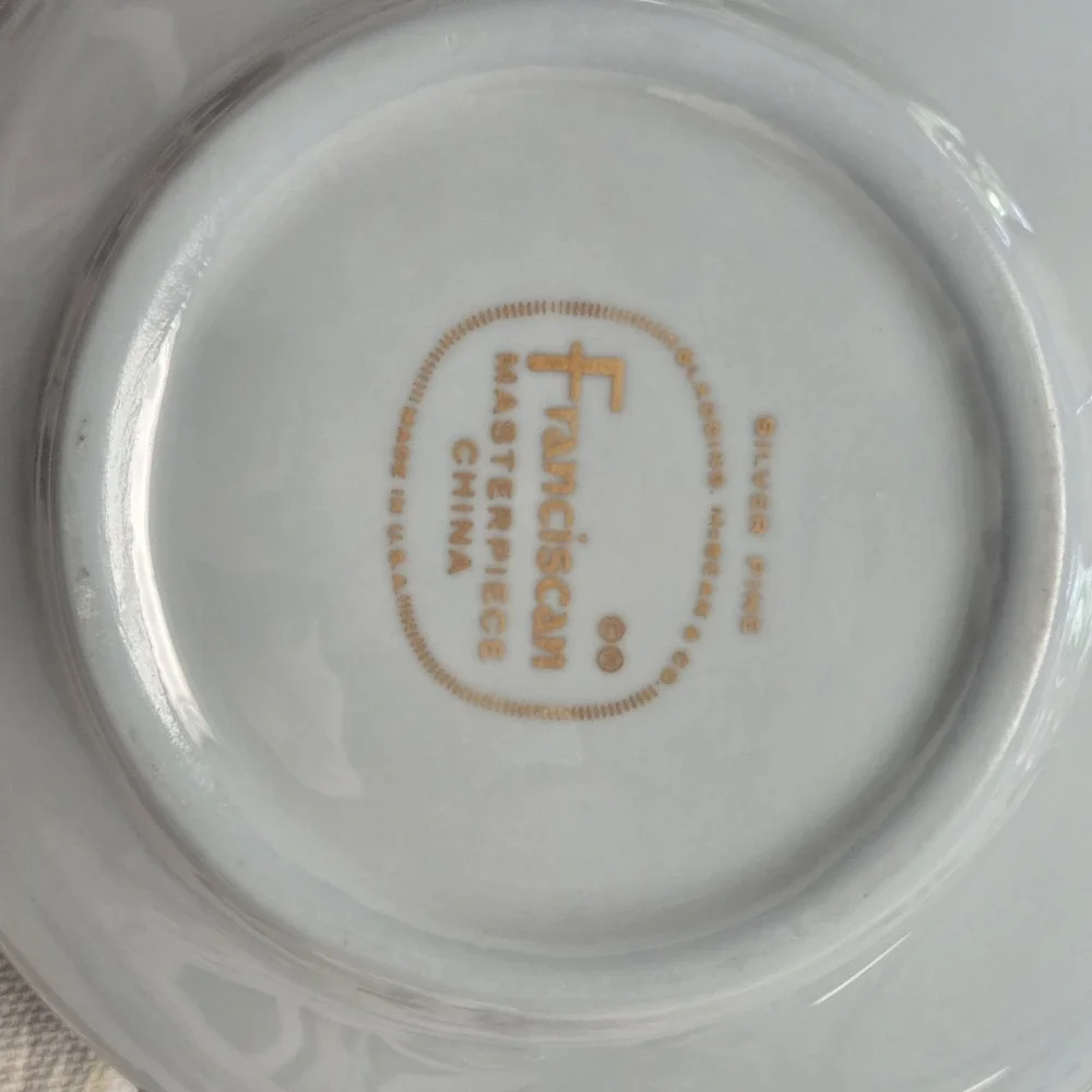Franciscan China Silver Pine Gravy Boat —EXCELLENT